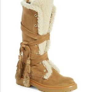 Moncler ‘Janis’ Genuine Shearling Tall Boot